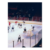 Match vintage de hockey sur glace cartes postales