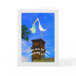 Maternity Leave stork and baby on chimney Cards