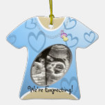 Maternity Shirt/ baby blue Christmas Ornaments