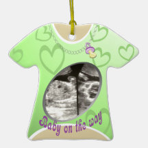 Maternity Shirt/ green Christmas Ornament