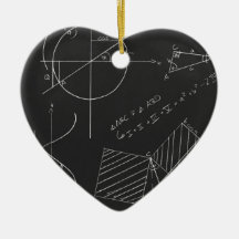 Math blackboard christmas tree ornaments