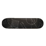 Math blackboard skate deck