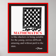 Math Humour and quote by Plato Poster
