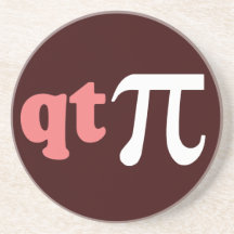 Math Humour - Cute Tee Pi Beverage Coaster