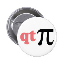 Math Humour - Cute Tee Pi Button