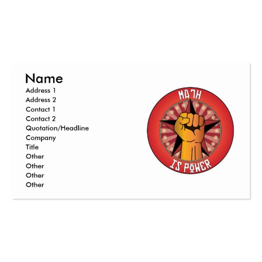 Math Is Power Business Cards