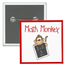 Math Monkey Tshirts and Gifts Pins