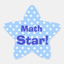 Math Star customizable subject stickers