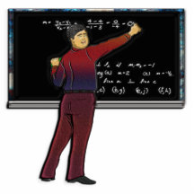Math Teacher at Chalkboard Photo Sculpture