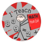 Math Teacher Stick Person Gifts stickers