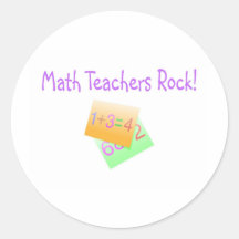 Math Teachers Rock Round Sticker