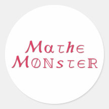 Mathe Monster Runde Sticker