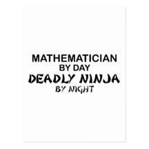 Mathematician Deadly Ninja by Night Post Cards