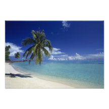 Matira Beach on the island of Bora Bora, 2 Photographic Print