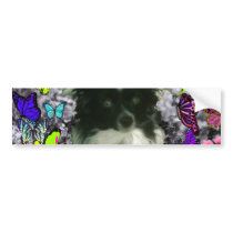 Matisse in Butterflies II - White & Black Papillon Bumper Sticker