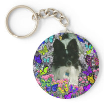 Matisse in Butterflies II - White & Black Papillon Keychains