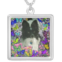 Matisse in Butterflies II - White & Black Papillon Custom Necklace