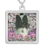 Matisse in Flowers - White & Black Papillon Dog Custom Jewelry