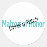 Matron of Honour Brides Bitch Teal Black Stickers