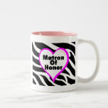 Matron Of Honour (Heart Zebra Stripes) Mugs