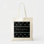 Matron of Honour Tote Bag -- Blue Dots on Black
