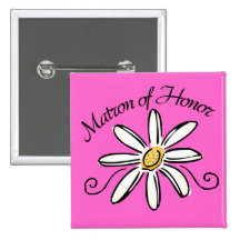 Matron of Honour Wedding Pinback Buttons