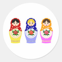 Matryoschka dolls round sticker