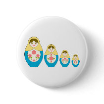 Matryoshka Russian Nesting Dolls Button
