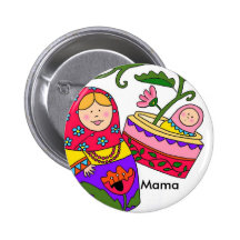 Matryoshka's Baby New Mom Buttons