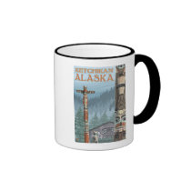 Mâts totémiques de l'Alaska - Ketchikan, Alaska tasses