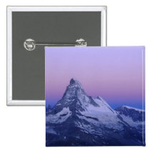 Matterhorn at dawn, Zermatt, Swiss Alps, Pinback Buttons
