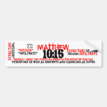 MATTHEW 10:16 BUMPER STICKERS