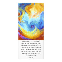 Matthew 3:11 Holy Spirit Dove scripture card Rack Card Design