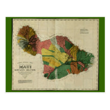 Maui, 1885, carte vintage d'Hawaï Carte Postale