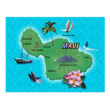 Maui Map Postcard