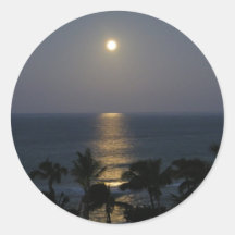 Maui Moonset Full Moon Stickers