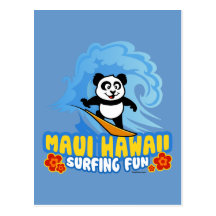 Maui Surfing Panda Post Cards