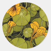 Maurice Pillard ( dit Verneuil ) Floral Art Nouvea Round Sticker