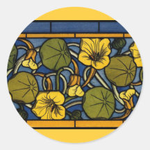 Maurice Pillard ( dit Verneuil ) Floral Art Nouvea Round Stickers
