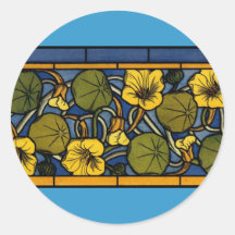 Maurice Pillard ( dit Verneuil ) Floral Art Nouvea Round Stickers