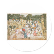 Maurice Prendergast, The Mall, Central Park Round Stickers