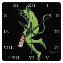 Maurin Quina Green Devil Absinthe Clock