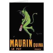 Maurin Quina Green Devil Absinthe Poster Greeting Cards