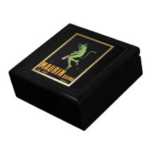 Maurin Quina Green Devil Absinthe Poster Trinket Boxes