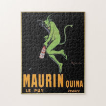 Maurin Quina Green Devil Absinthe Poster Jigsaw Puzzles