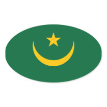 Mauritania Flag Oval Sticker stickers