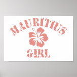 Mauritius Pink Girl Poster