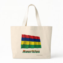 Mauritius Waving Flag with Name Canvas Bag