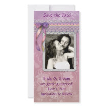 Mauve and Purple Save the Date Photo Card