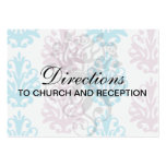 mauve aqua blue white damask business card templates